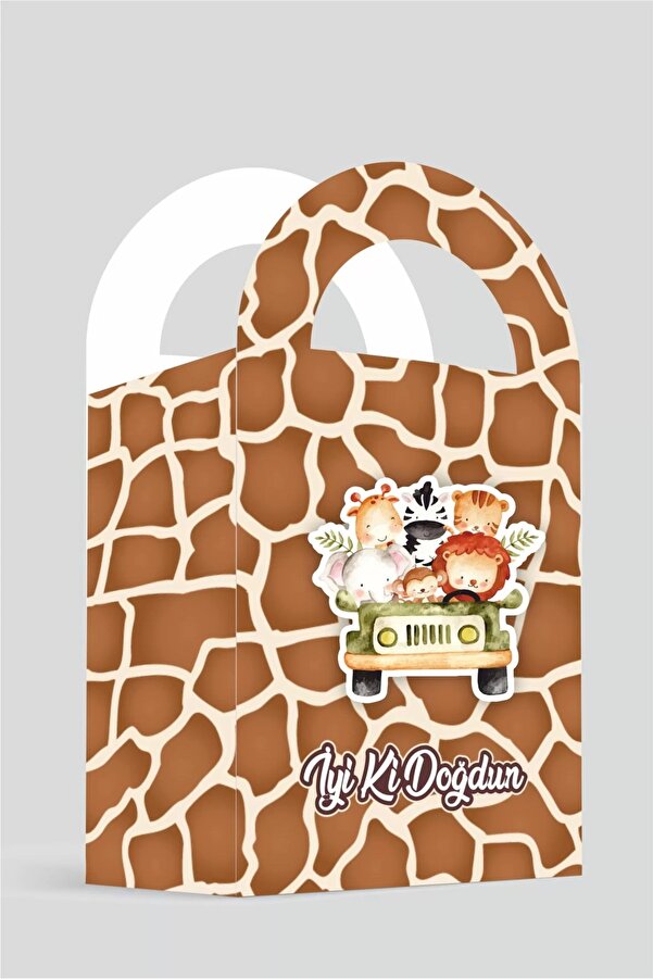 neşeli günlerim Safari Pastel Temalı Çanta 18x10 Cm *8'li Paket