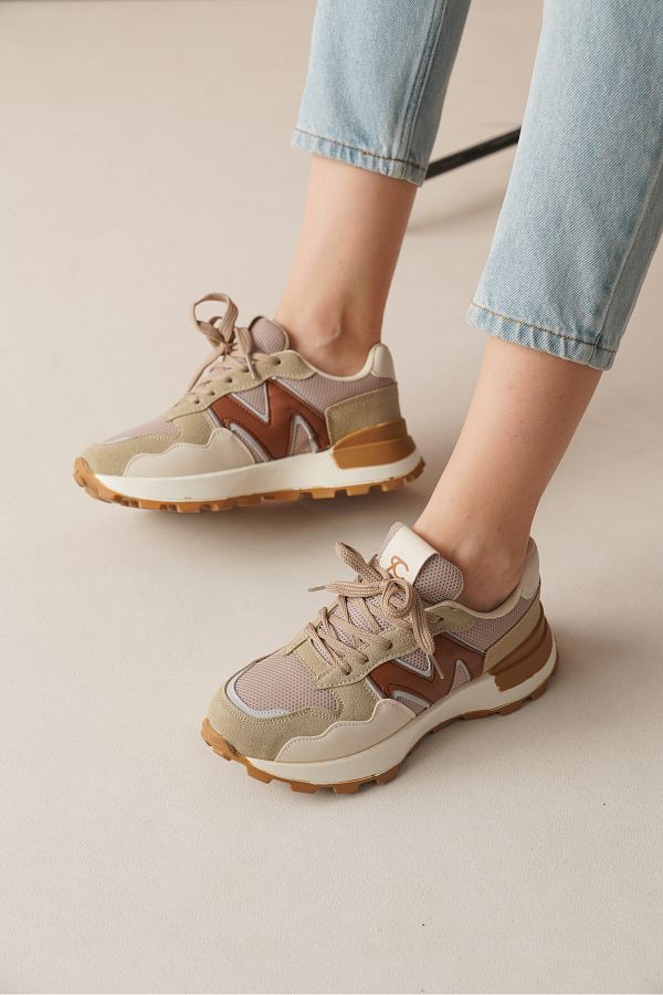 Riccon-Damen Sneakers001210 Beige Tan 1