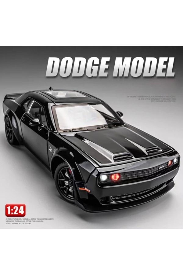 Choice 1 24 Dodge Challenger Hellcat SRT Alloy Scale Car Model Diecast Metal Miniature Car Sound Light C. Trendyol