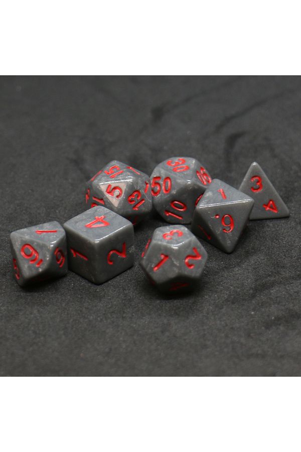 Choice-Dark Grey 7pcs Marble Style Dice Set, Polyhedral Dice Board Game, Entertainment Dice Set, Game Gathe 1