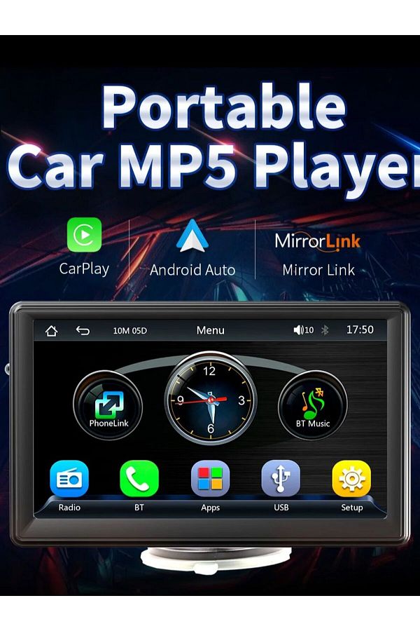 Choice-BQCC 7" HD IPS Screen Portable Car MP5 Player Mirrorlink wireless Carplay Android Auto BT FM Car ... 1
