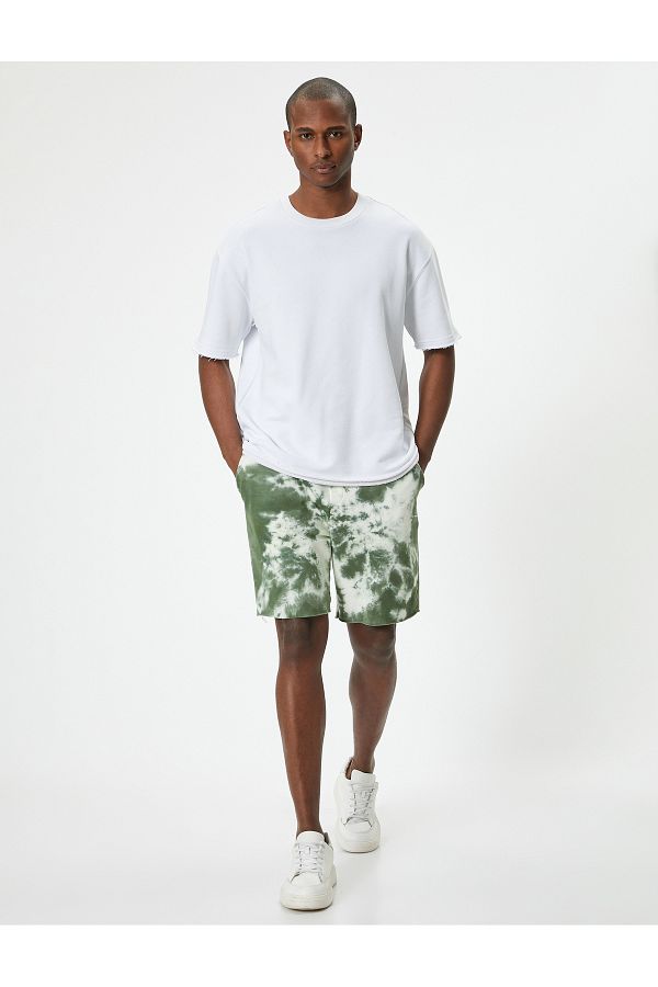 Koton-Oversize Bermuda Shorts with Lace-up Waist and Abstract Printed Pockets 1