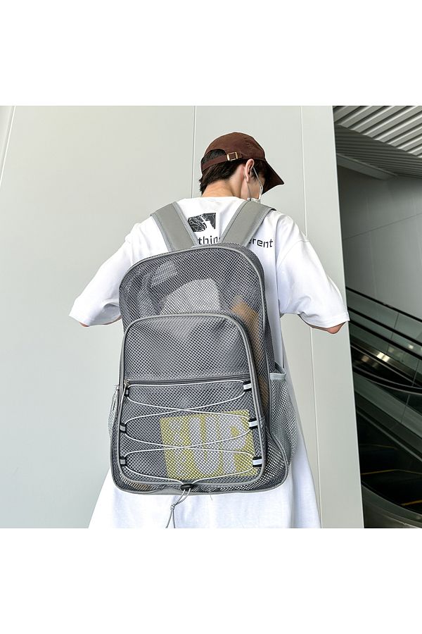 MOJOYCE Unisex Gym Bag Multifunctional High Capacity Backpack Wear resistant Semi Transparent Bookbag Sol. Trendyol