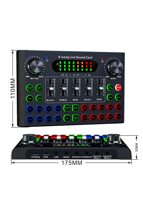 722 SEVEN HUNDRED AND TWENTY-TWO-F007C Professional Convenient Compact Desktop Singing Sound Card Mixer English Version For Record... 1