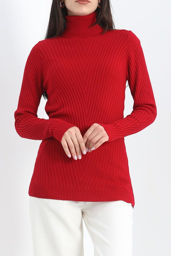 K G foot rest Red Turtleneck Body Trendyol
