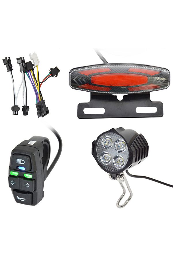 ALLOYSEED 24 48V Electric Bike Front Rear Light Kit Horn Headlight Switch Energy Saving Easy Installation E. Trendyol