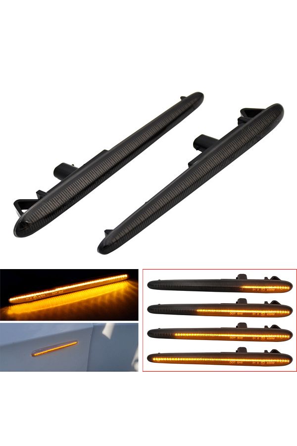 Choice-Dynamic Smoked 1Pair Dynamic LED Arrow Side Marker Turn Signal Blinker Flowing Light Fit For Alfa Ro 1