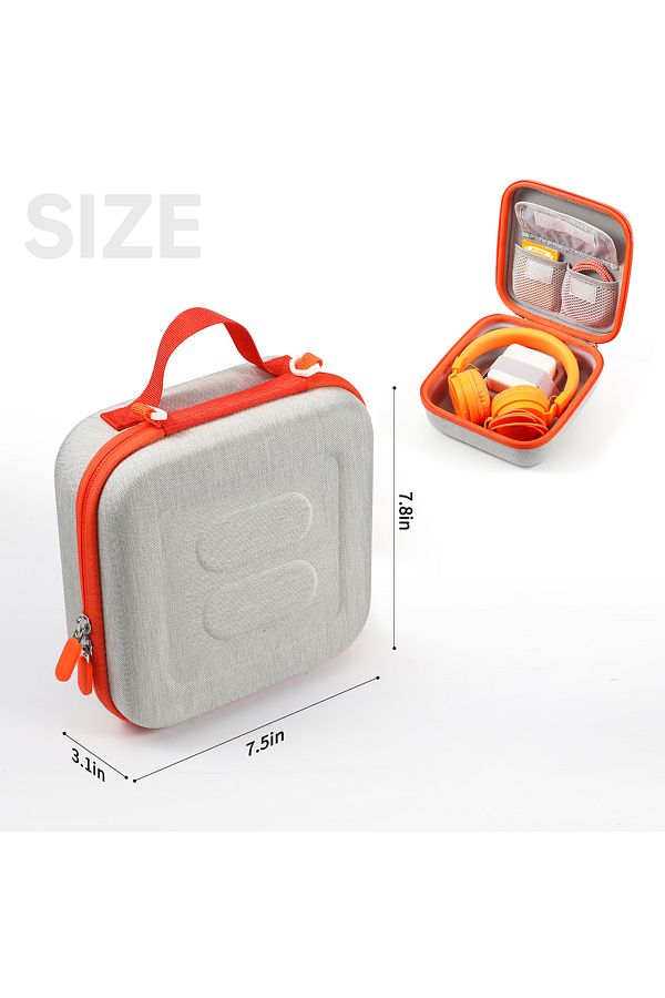ALLOYSEED-Grey L Case Bag For Yoto Mini Kids Audio Music Player Orange Hard Shell Case With Lanyard Attachment 1