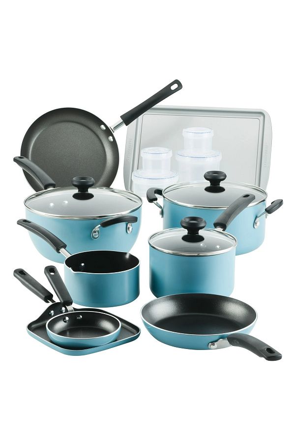 Farberware-Cookstart Pots and Pans Set 20-Piece | Nonstick Cookware Set - Aqua 1