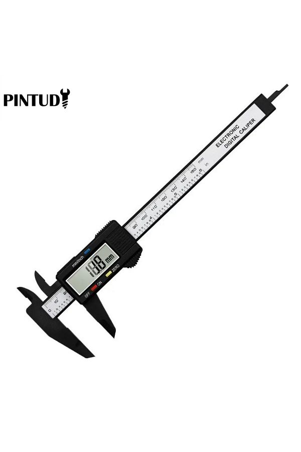 PINTUDY-Black And White 1pc Plastic Vernier Caliper Digital Display Caliper Mini Text Play Caliper Student V 1