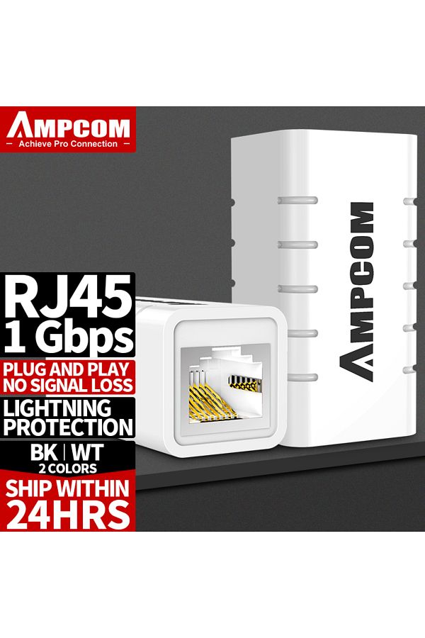 Choice-AMPCOM RJ45 Coupler Lightning Protection Coupler Cat7 Cat6 Cat5e Ethernet Cable Extender Adapter ... 1