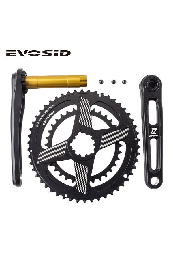 Choice-EVOSID Ultralight Road Bike Crankset Double Chainwheel 50-34T/52-36T/53-39T Hollow Tech Crank 170... 1