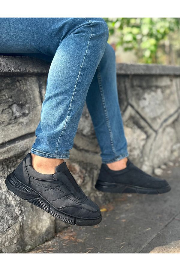 Bonjey Black Men s Casual Shoes Water Repellent Artificial Leather Laceless Size 40 44 Trendyol