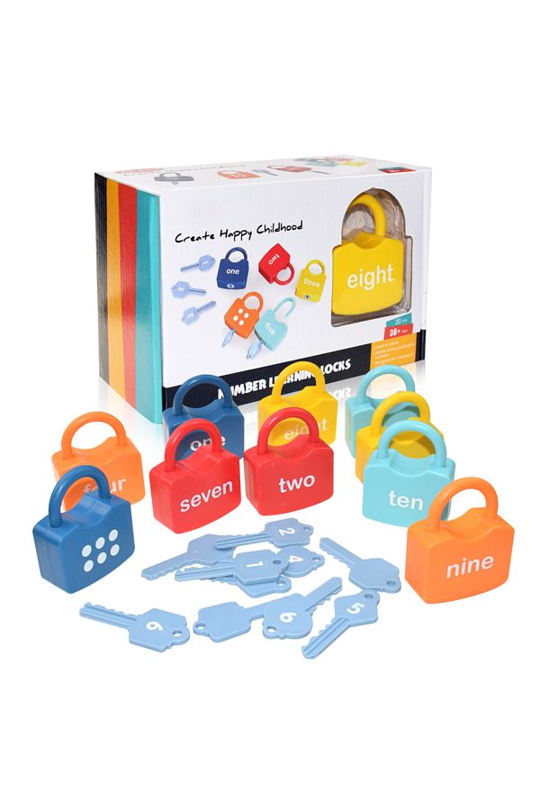 GGbell 10PCS Kids Alphabet Lock Key Toy Set Car Locks Montessori Educational Number Matching Homeschool Trendyol