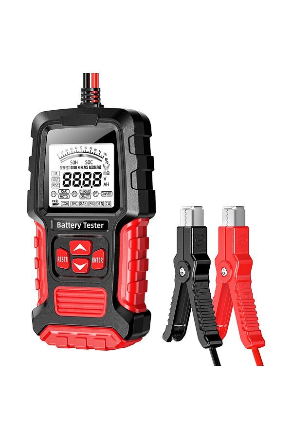 NarzrIe-Red 12v 24v Car Battery Tester Lcd Battery Analyzer Test Tool Scanner Diagnostic Digital Analyzer T 1