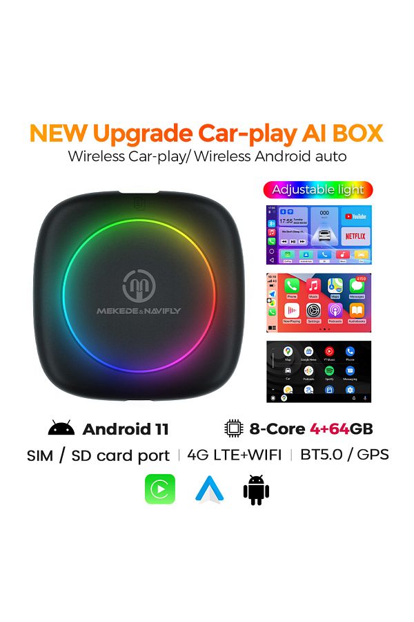 Choice-Navifly Wireless Apple Carplay Android Auto Ai BOX Support YOUTEBE Netflix TikTok Universal For A... 1