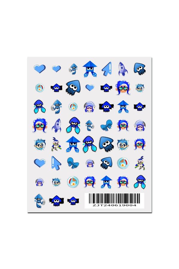 Choice-S-Splatoon Game Stickers 1PCS New 3D Adhesive Nail Art Sticker Cartoon Nail Art Decal Sticker Nai... 1