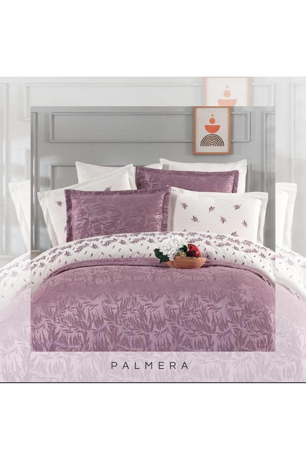 Çapa Home-Çapa Home 9 Piece Bridal Set - Palmera Bed Cover, Embroidered Duvet Cover and Çarsaf 6 Pillowcase 1