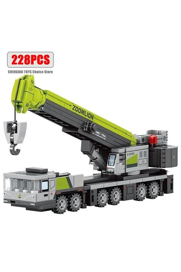 Hot Toys-City Engineering Trucks Building Blocks Crane Bulldozer Excavator Childrens Car Construction MOC ... 1