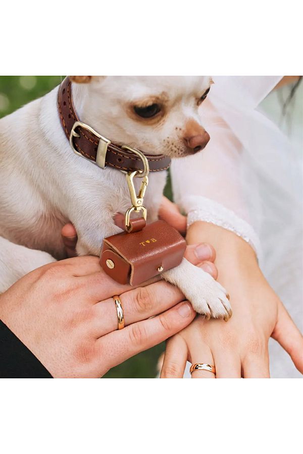 Choice Wedding Ring Bearer Pouch For Dog Collar Leather Wedding Ring Box Holder Pet Supplies For Proposa. Trendyol
