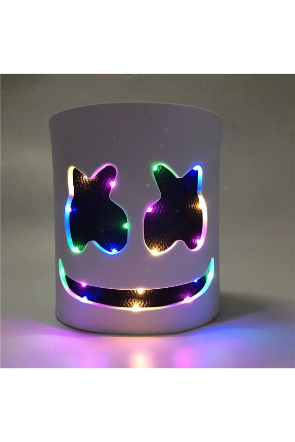 Choice-Halloween Light Up Mask Full Face LED Neon Marshmallow Mask Cosplay Rave Party Mask Headgear Lumi... 1