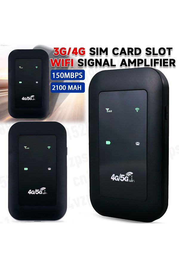 VAKIND-Portable WiFi Repeater 4G LTE Router Signal Amplifier Network Expander Adaptor 150Mbps SIM Card S... 1