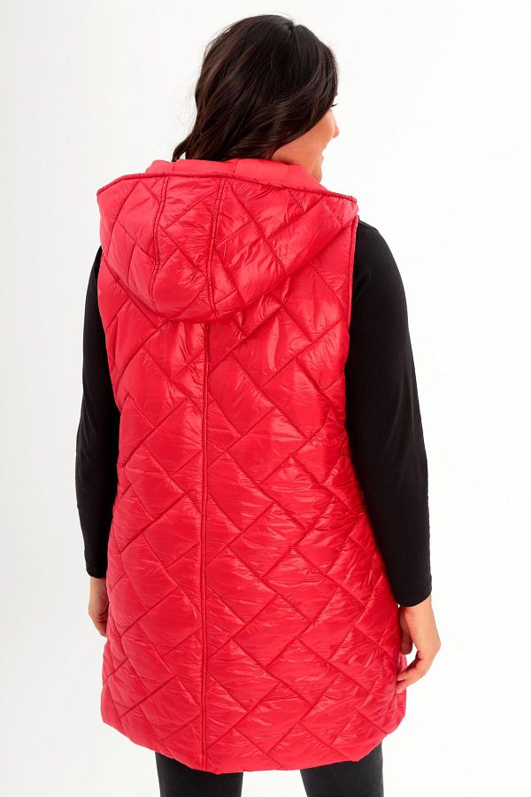 Plus size red puffer vest deals