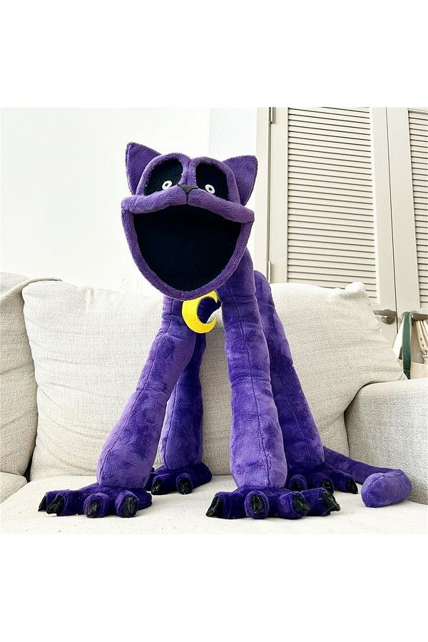 Choice New Smiling Purple Cat Plush Toy Smiling Animal Big Mouth Monster Long legs Cats Stuffed Doll thr. Trendyol