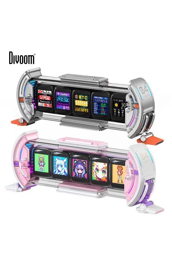 Choice-Divoom Times Gate Cyberpunk Gaming Setup Digital Pixel Art Clock with Smart APP Control, WiFi Con... 1
