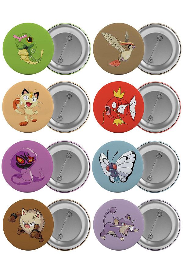 Saturn-Pokemon Bag Badge Set 8 Pieces Large Size 5.8cm Pin Brooch Set 1