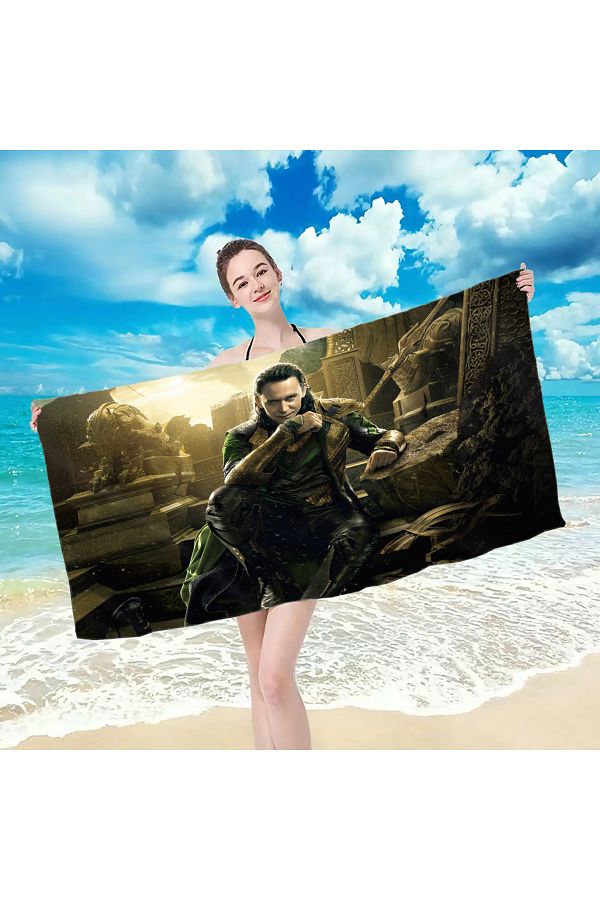 Choice Thor Loki Towel Towel pattern beach towel quick drying and absorbent The fabric is made of cott. Trendyol