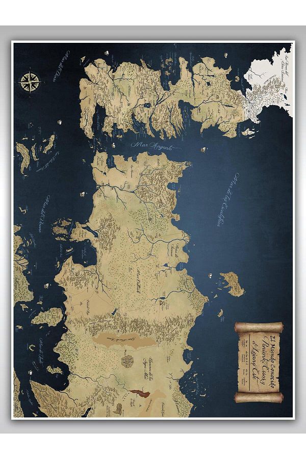 Saturn-Game of Thrones Map Poster 60X90Cm Throne Games Poster - Westeros Map 1