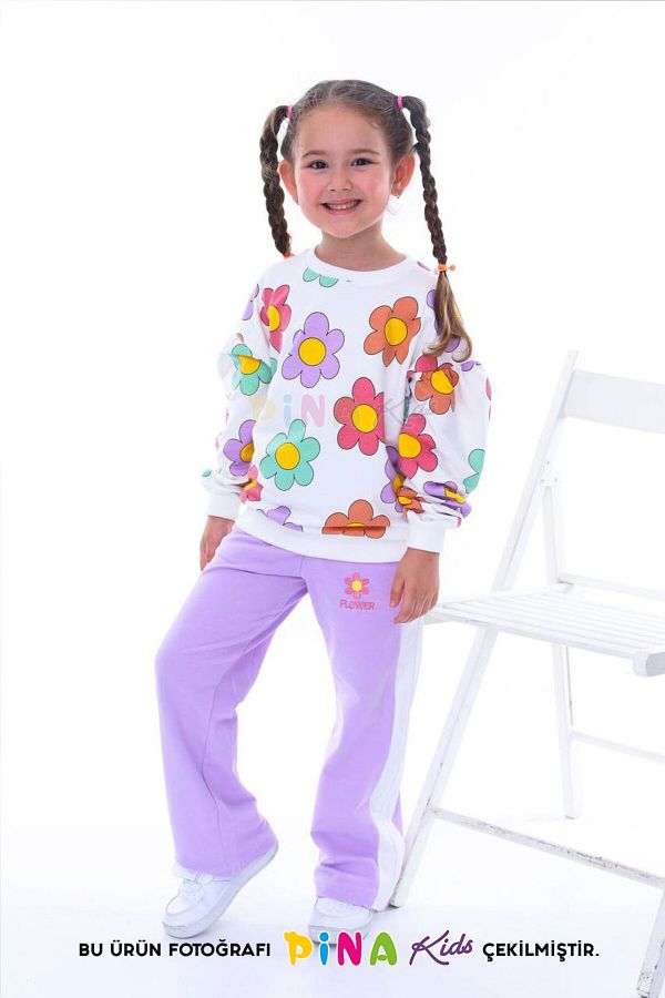 Pina Kids-Set de trening pentru fete cu imprimeu floral - ESF.0083 1