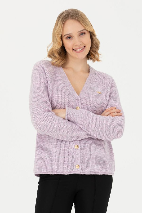 U.S. Polo Assn.-سترة تريكو أرجوانية نسائية 50269495 -VR034 1
