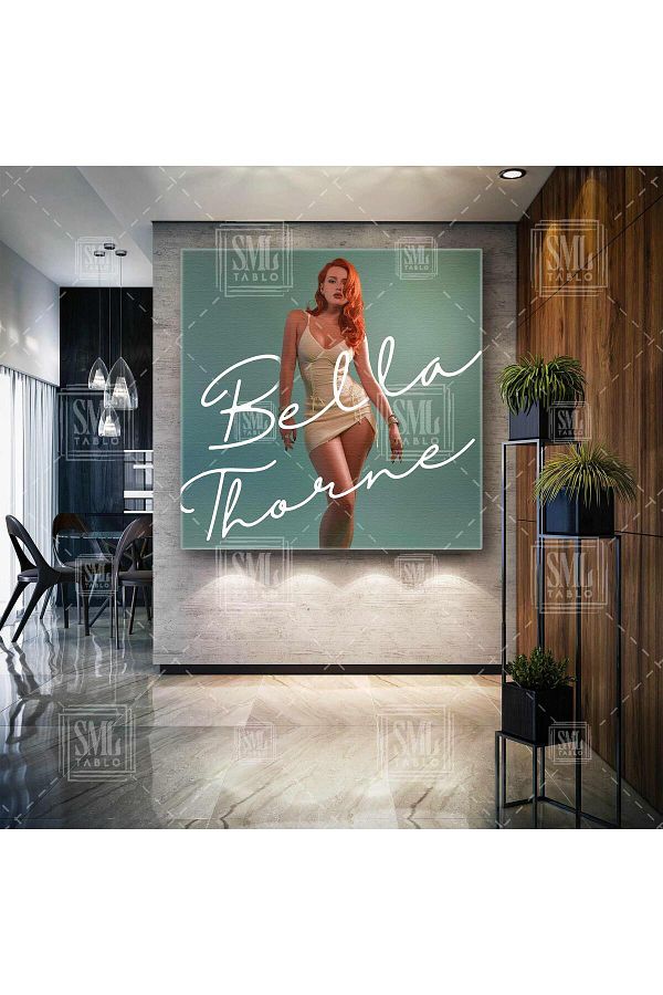 SML TABLO-Bella Thorne Redhead Sexy Model Square Canvas Print 1
