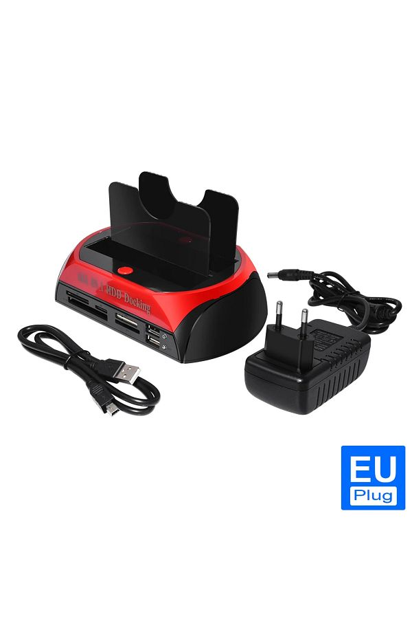 MayAug-USB 2.0 to IDE SATA hard drive OTB Clone dock all in one hard drive docking station Double Bay 2.... 1