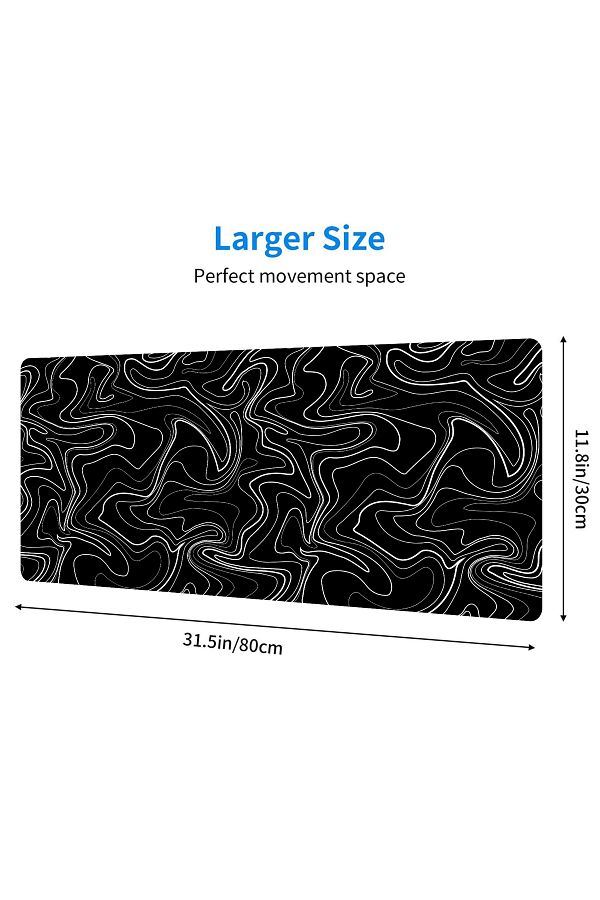 Choice-Large Gaming Mouse Pad with Stitched Edges Minimalist Topographic Map Desk Mat Extended Mousepad ... 1