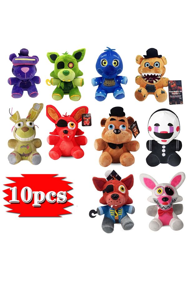 Choice 10pcs FNAF Plush Toys Kawaii Freddys Animal Foxy Bonnie Bear Ribbit Stuffed Plush Toys In Stock P. Trendyol