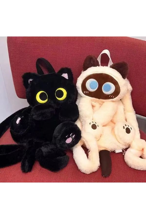 Cat plush backpack discount