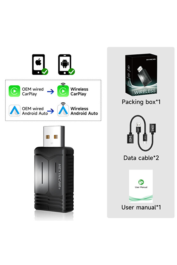 Choice H-air 2025 Heyincar Wireless Carplay Android Auto Ai Box 