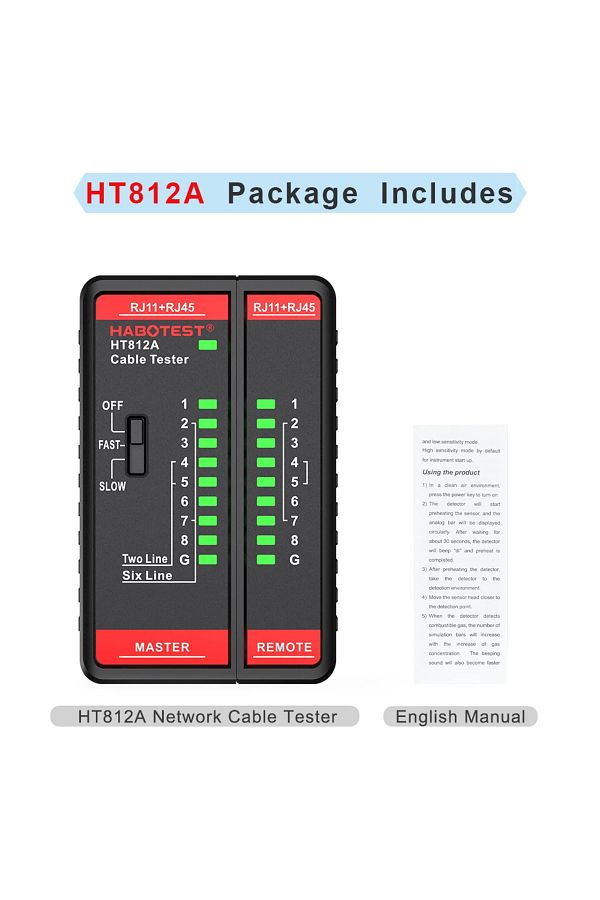 TELEHILL-Cable Lan Tester High Precision Network Cable Tester Rj45 Rj11 Rj12 Cat5 Utp Lan Cable Tester Net... 1