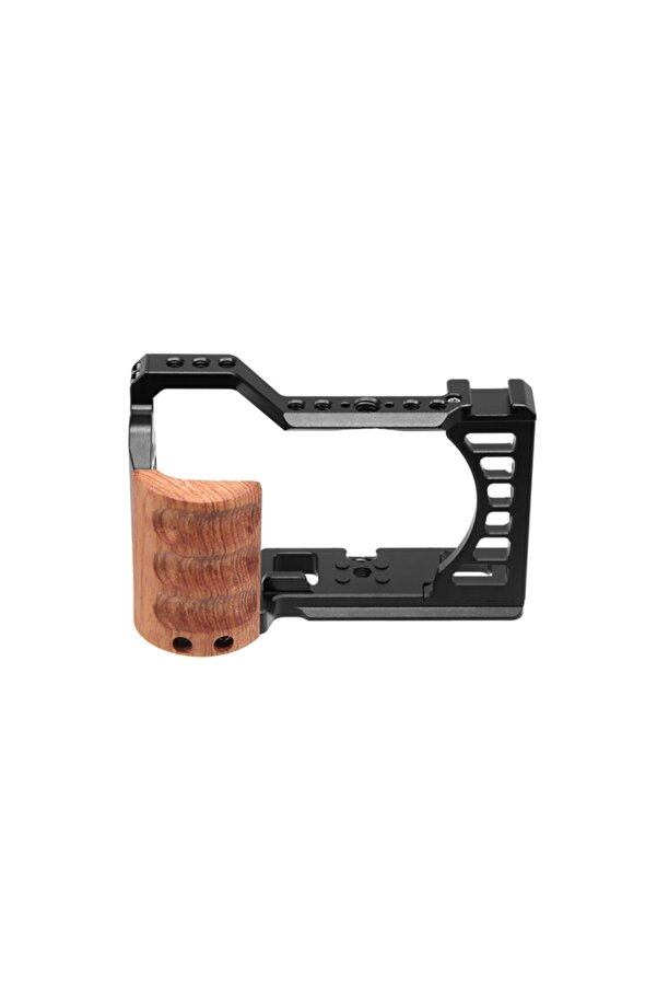 Choice-PULUZ Video Camera Cage For Sony Alpha 7C / ILCE-7C / A7C Camera Wood Handle Metal Stabilizer Rig... 1