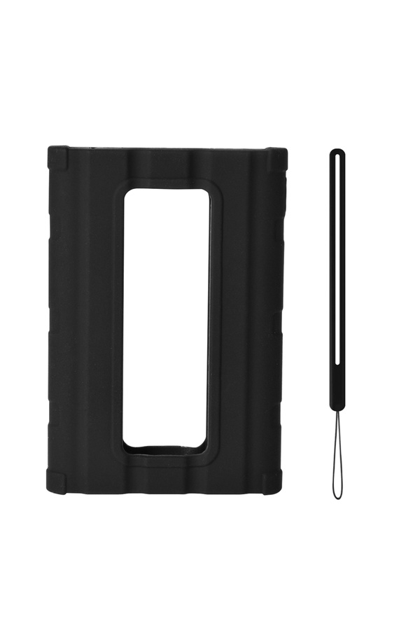 ALLOYSEED-Black Silicone Case Hard Disk Hard Drive Protective Cover Waterproof External SSD Case with Lanyard 1