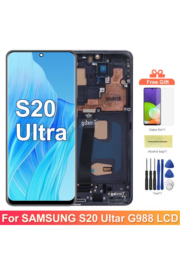 Choice-TFT S20 Ultra Screen With Frame for Samsung Galaxy S20 Ultra G988B G988B/DS Lcd Display Digital T... 1