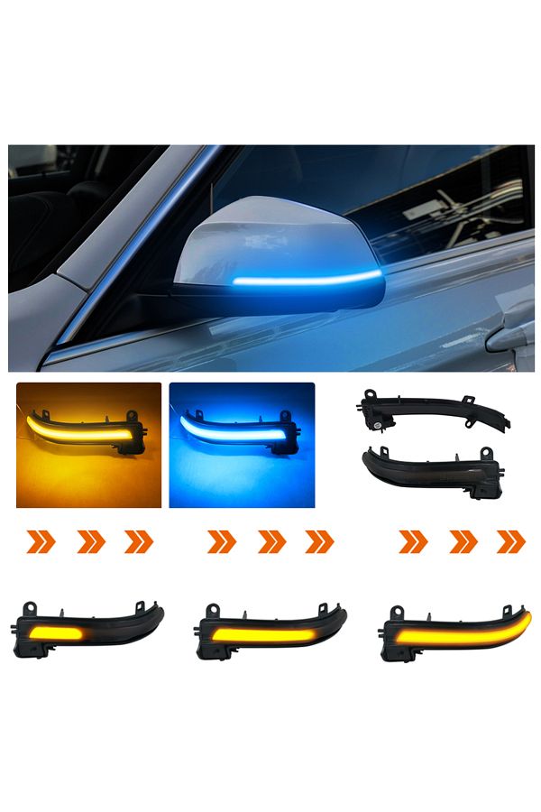 Choice-Black led dynamic turn signal lamp side mirror blinker lamp for bmw 1 2 3 4 x1 m series f20 f3... 1