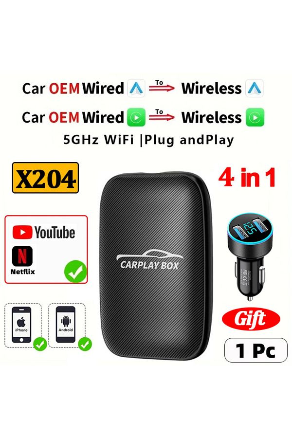 WDSZKMYF-2024 Carplay Ai Box 4 in 1 Wireless Android Auto Smart TV Box Car Android Intelligent System For ... 1