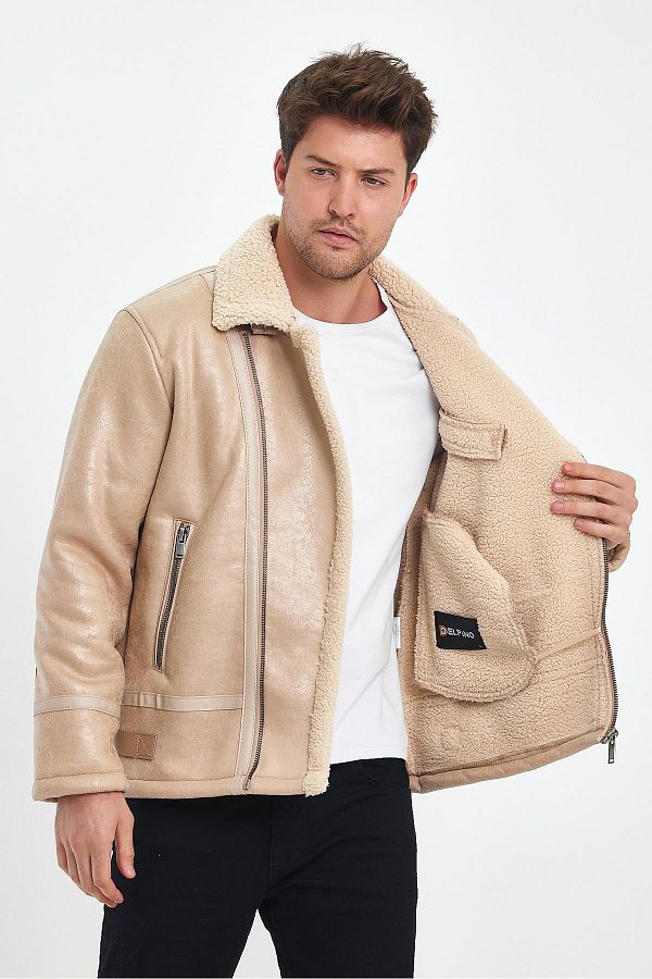 Suede fur coat mens on sale