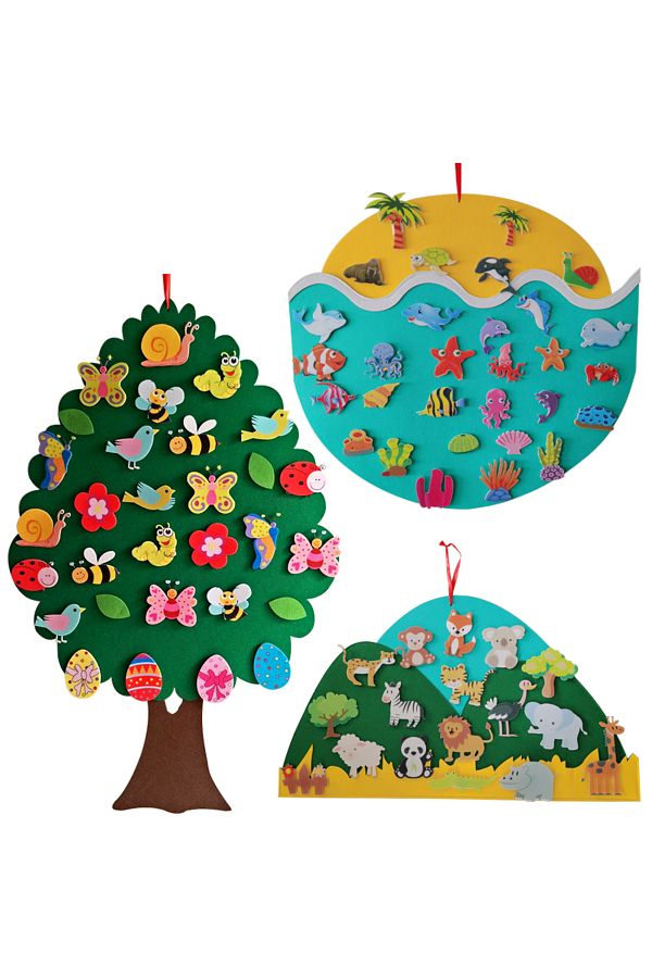 Choice Baby Busy Felt Board Stories Set For Toddlers Montessori Animals Felt Toys For Preschool Wall Act. Trendyol