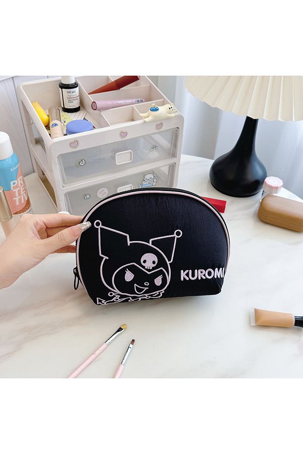 Choice-Sanrio Shell Makeup Bag Kawaii Anime Hello Kitty Kuromi Melody Pochacco Portable Cosmetic Bag Cut... 1