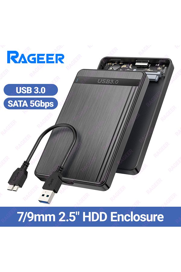 Choice RAGEER SATA 2.5 HDD Enclosure USB3.0 To SATA 3.0 5Gbps External Hard Disk Case for 7mm 9.5mm 2.5. Trendyol